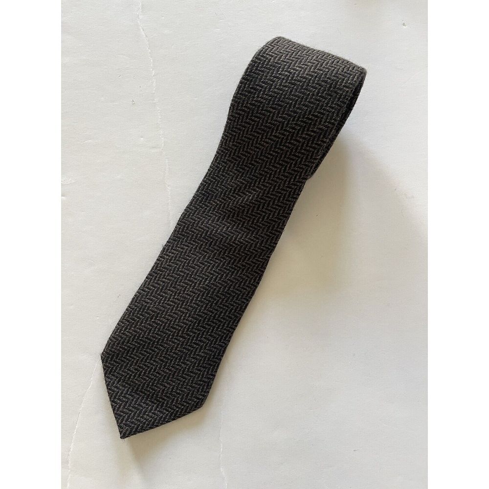 Armani Collezioni Black Herringbone Tie